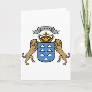 Coat of Arms Canary Islands Official Symbol Spain Card