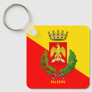Coat of arms/ flag of Palermo (city), Sicily Keychain