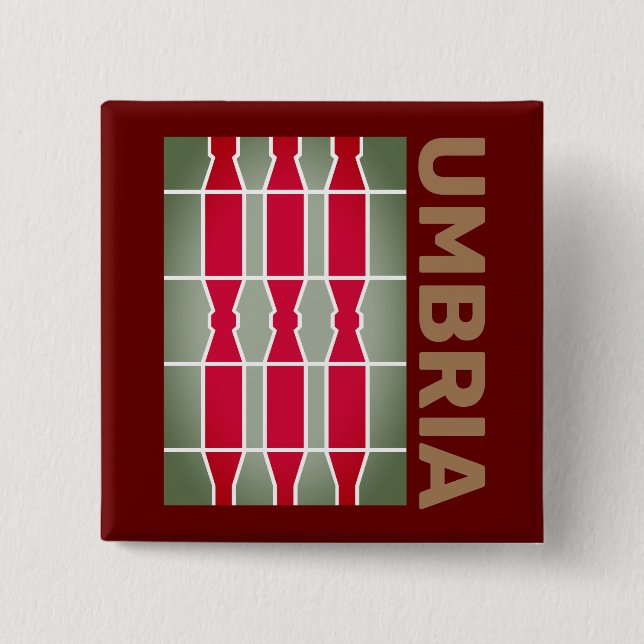 Coat of Arms/ flag of Umbria, Italy 2 Inch Square Button (Front)