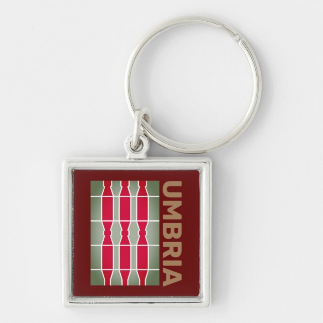 Coat of Arms/ flag of Umbria, Italy Keychain (Front)