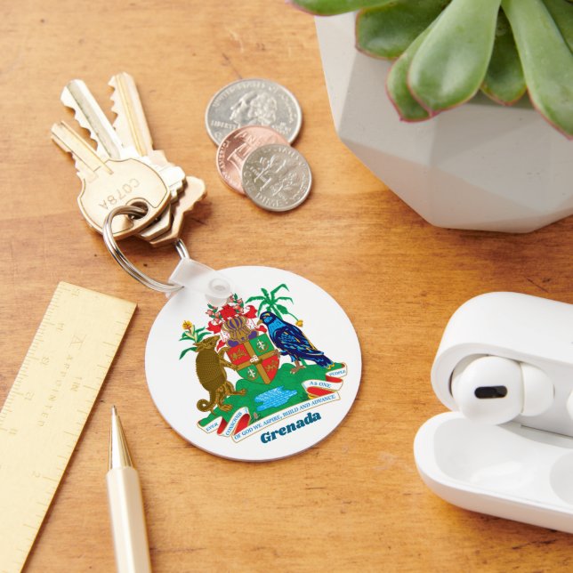 Coat of Arms for Grenada Simple Colourful Formal Keychain (Desk)