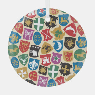 Coat of Arms: Heraldic Background. Glass Ornament