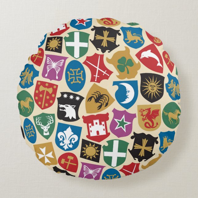 Coat of Arms: Heraldic Background. Round Pillow (Front)