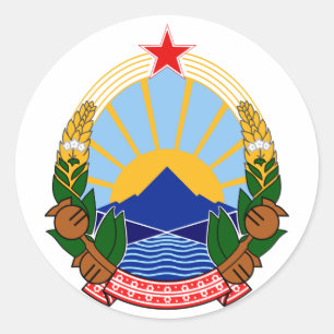 Coat of arms Macedonia Official Heraldry Symbol Classic Round Sticker