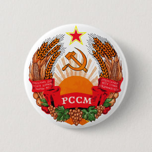 Coat of arms Moldova Official Heraldry Symbol Logo 2 Inch Round Button