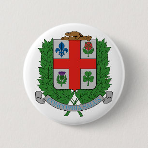 Coat of Arms Montréal Canada Official Symbol 2 Inch Round Button
