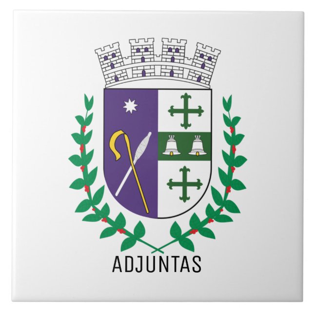 Coat of Arms of Adjuntas, Puerto Rico Tile (Front)