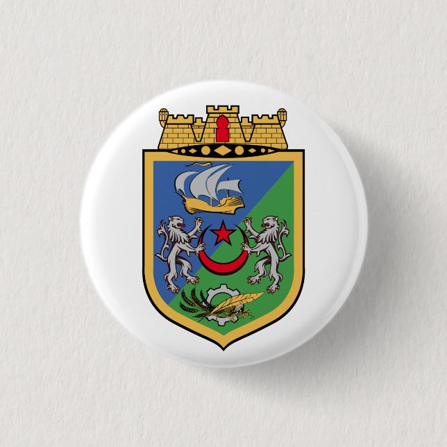 Coat of Arms of Algiers 1 Inch Round Button (Front)