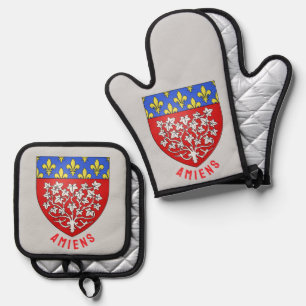 Coat of arms of Amiens, France Oven Mitt & Pot Holder Set