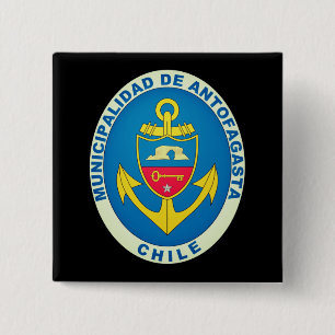 Coat of Arms of Antofagasta, Chile 2 Inch Square Button