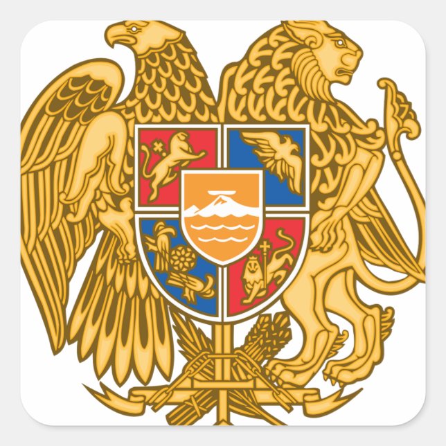 Coat of arms of Armenia - Armenian Emblem Square Sticker (Front)