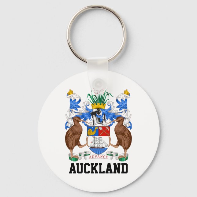 Coat of Arms of Auckland, NZ Keychain (Front)