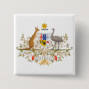 Coat of Arms of Australia 2 Inch Square Button