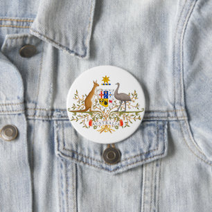 Coat of Arms of Australia 3 Inch Round Button