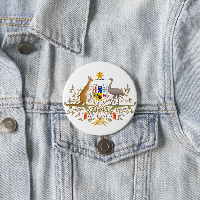 Coat of Arms of Australia 3 Inch Round Button (In Situ)