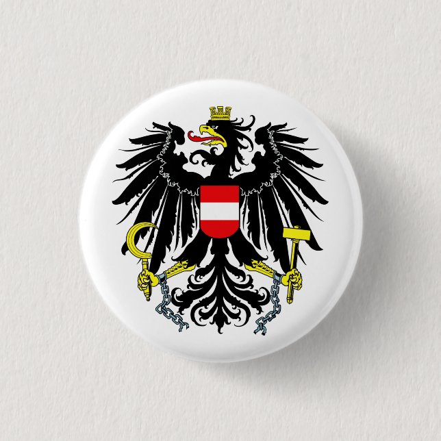 Coat of Arms of Austria 1 Inch Round Button (Front)