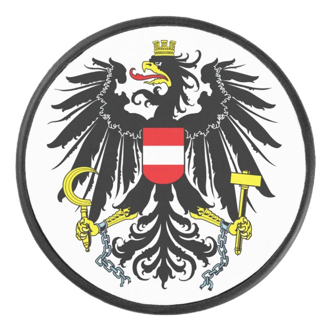 Coat of Arms of Austria Hockey Puck (Front)