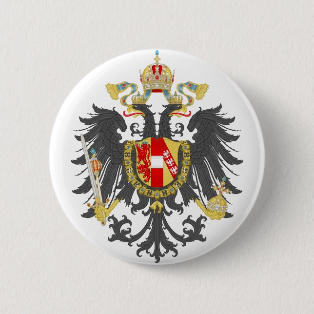 Coat of Arms of Austrian Empire 2 Inch Round Button (Front)