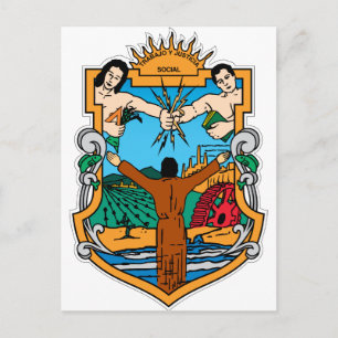 Coat of Arms of Baja California Mexico Official Postcard