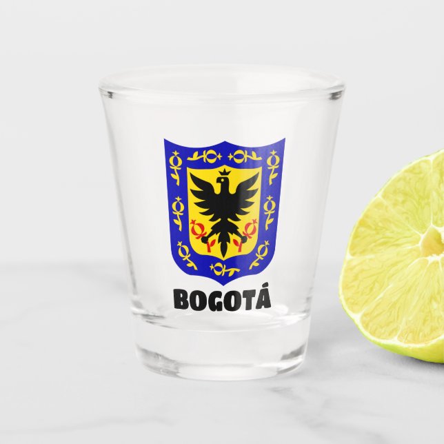 Coat of Arms of Bogotá, Colombia Shot Glass (Front)
