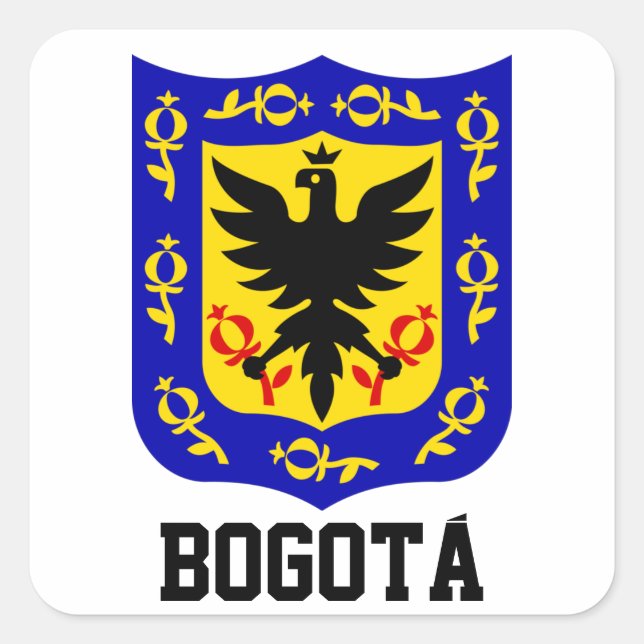 Coat of Arms of Bogotá, Colombia Square Sticker (Front)