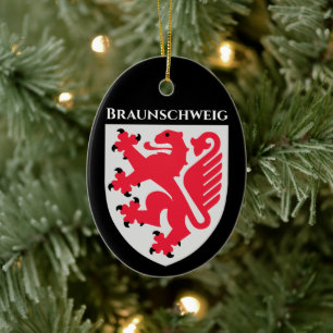 Coat of Arms of Braunschweig, Germany Ceramic Ornament
