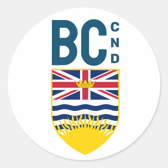 Coat of Arms of British Columbia - CND Classic Round Sticker (Front)