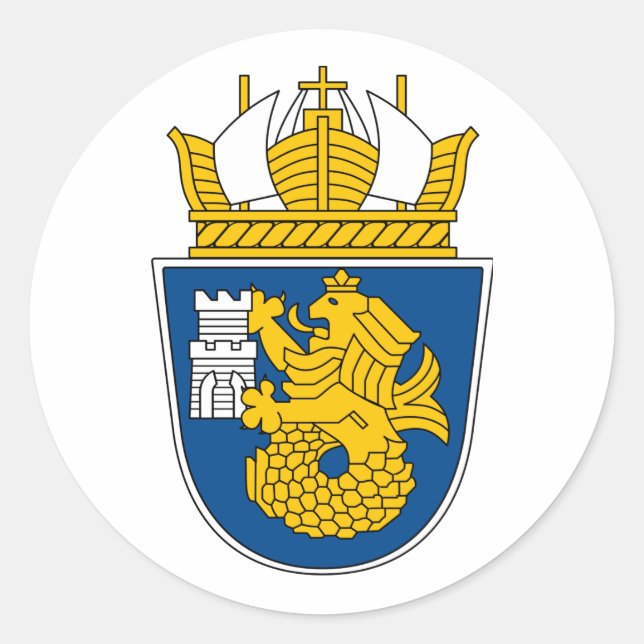 Coat of Arms of Burgas, Bulgaria Classic Round Sticker (Front)