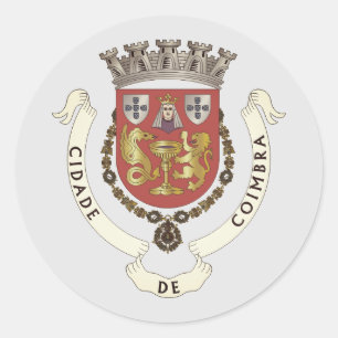 Coat of Arms of Coimbra, PORTUGAL Classic Round Sticker