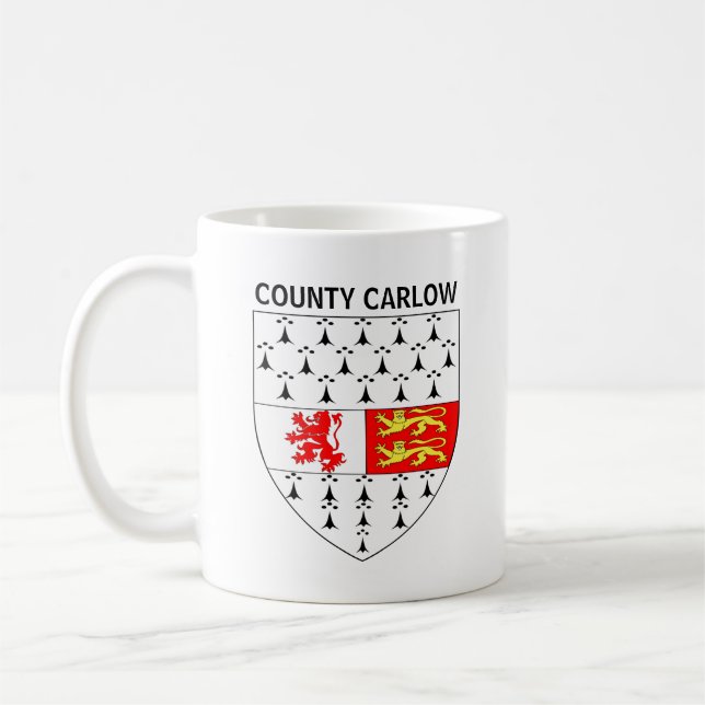 Coat of Arms of County Carlow, Republic of Ireland Coffee Mug (Left)