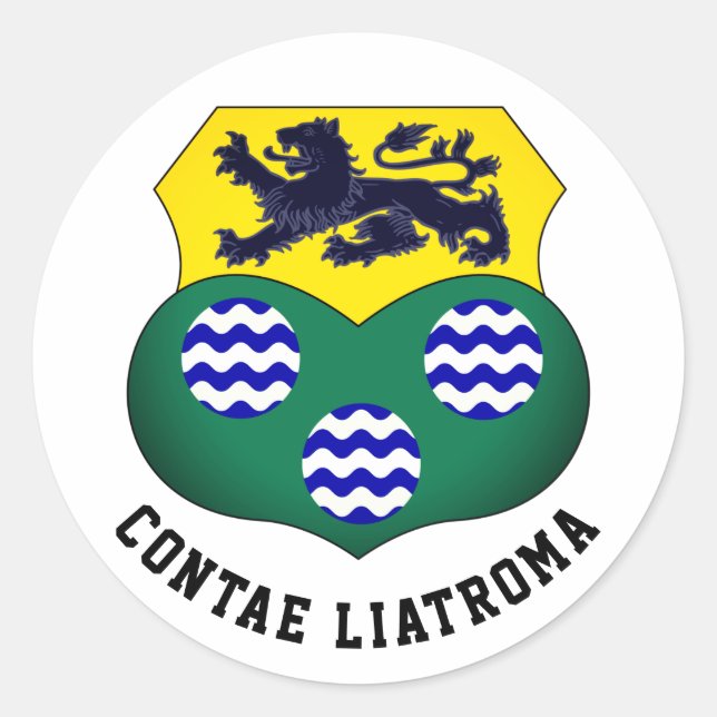 Coat of Arms of County Leitrim, Ireland Classic Round Sticker (Front)