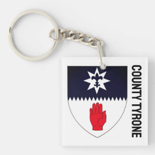 Coat of Arms of County Tyrone, Northern Ireland Keychain