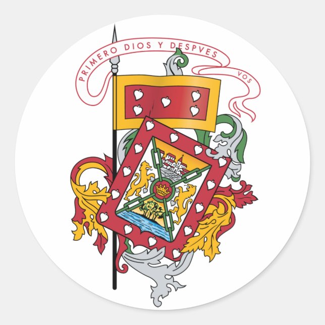 Coat of Arms of Cuenca, Ecuador Classic Round Sticker (Front)