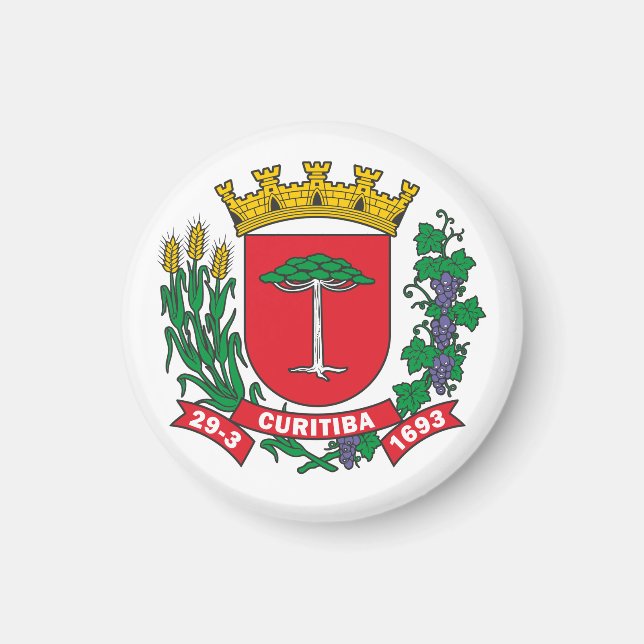 Coat of Arms of Curitiba, Brazil Magnet (Front)
