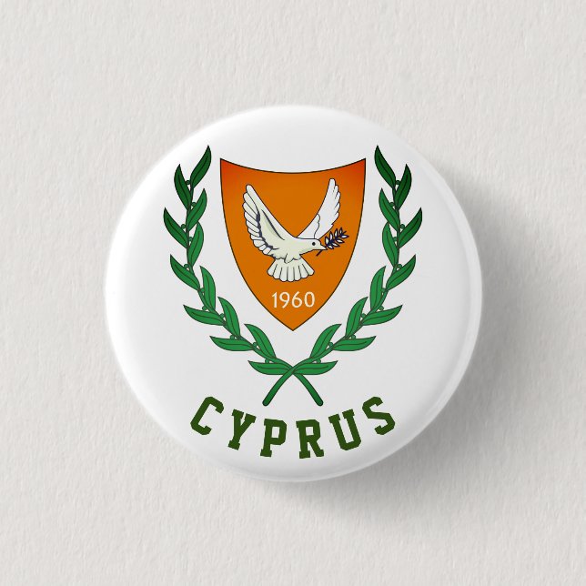 Coat of Arms of CYPRUS 1 Inch Round Button (Front)