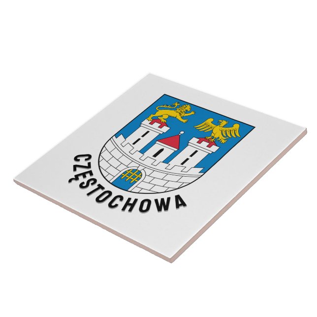 Coat of Arms of Częstochowa, Poland Tile (Side)