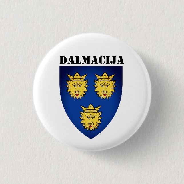 Coat of Arms of Dalmatia, Croatia 1 Inch Round Button (Front)