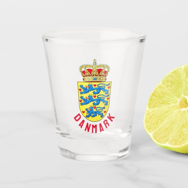 Coat of Arms of Denmark Shot Glass (Front)