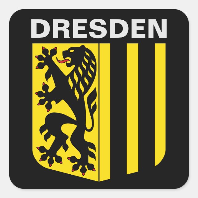 Coat of Arms of Dresden, Germany Square Sticker (Front)