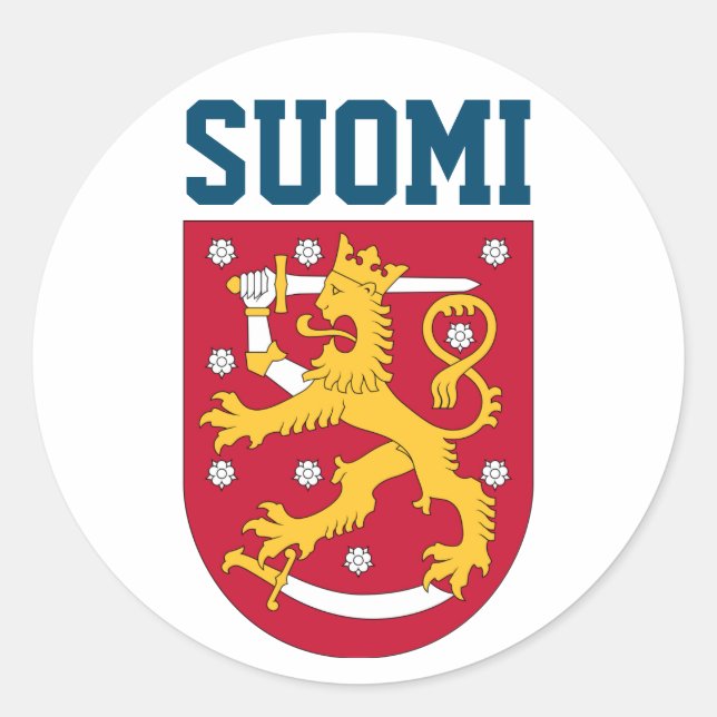 Coat of Arms of Finland Classic Round Sticker (Front)