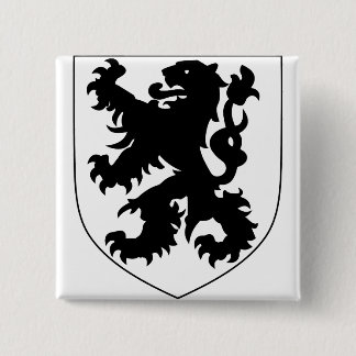 Coat of Arms of Flanders 2 Inch Square Button