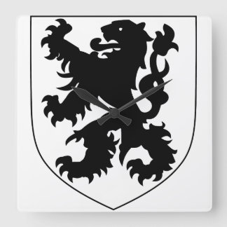 Coat of Arms of Flanders Square Wall Clock