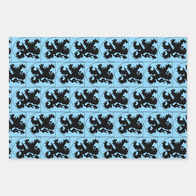 Coat of Arms of Flanders Wrapping Paper Sheet (Front)