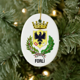 Coat of arms of Forlì, ITALY Ceramic Ornament