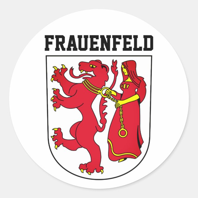 Coat of Arms of Frauenfeld, Switzerland Classic Round Sticker (Front)