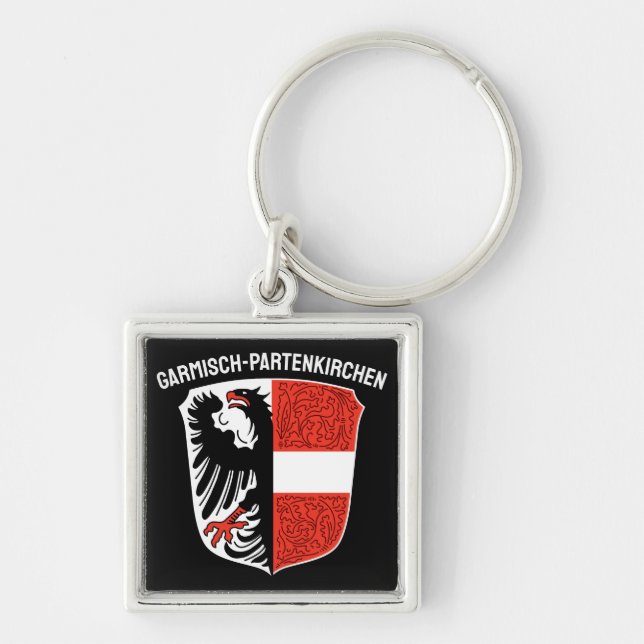 Coat of Arms of Garmisch-Partenkirchen, Germany Keychain (Front)
