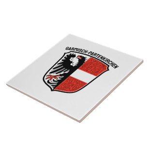 Coat of Arms of Garmisch-Partenkirchen, Germany Tile