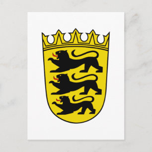Coat of arms of Germany state Baden-Wurttemberg Postcard
