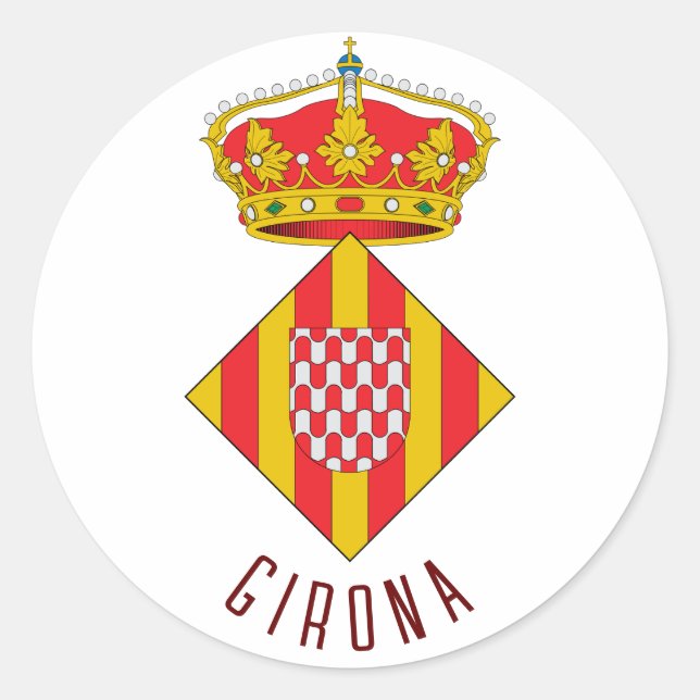 Coat of Arms of Girona Classic Round Sticker (Front)