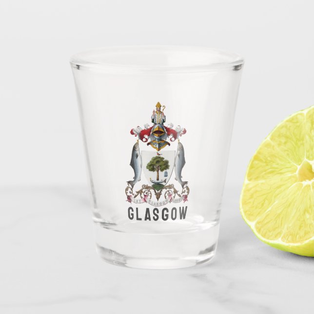 Coat of Arms of Glasgow, SCOTLAND Shot Glass (Front)